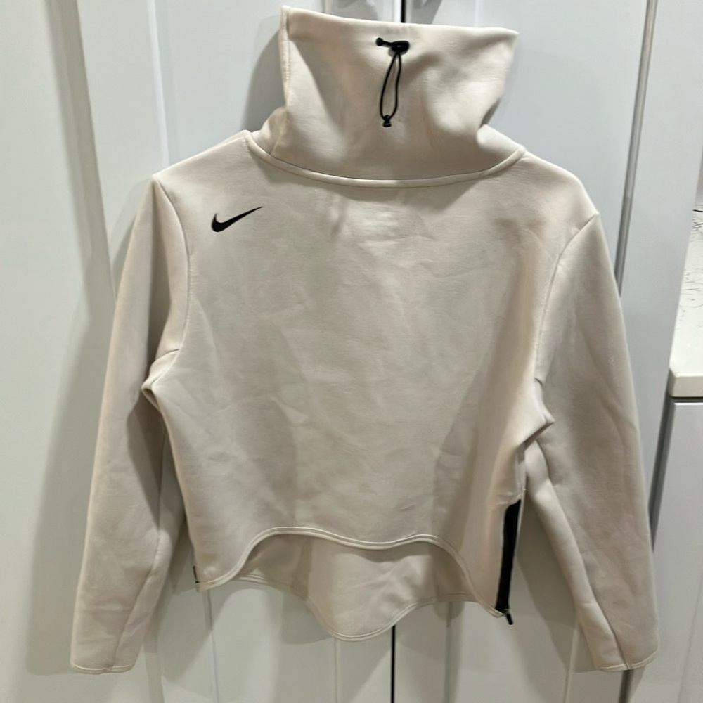 Nike Women's Light Orewood Brown Dri-Fit Thermal Turtle Neck Sweatshirt Top